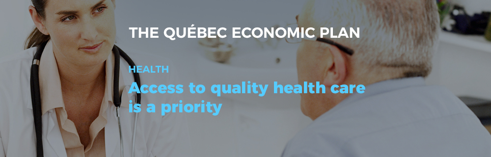 The Québec Economic Plan - Health: Access to quality health care is a priority.