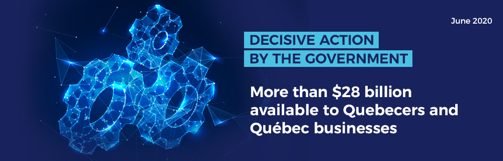Decisive action by the government - More than $28 billion available to Quebecers and Québec businesses
